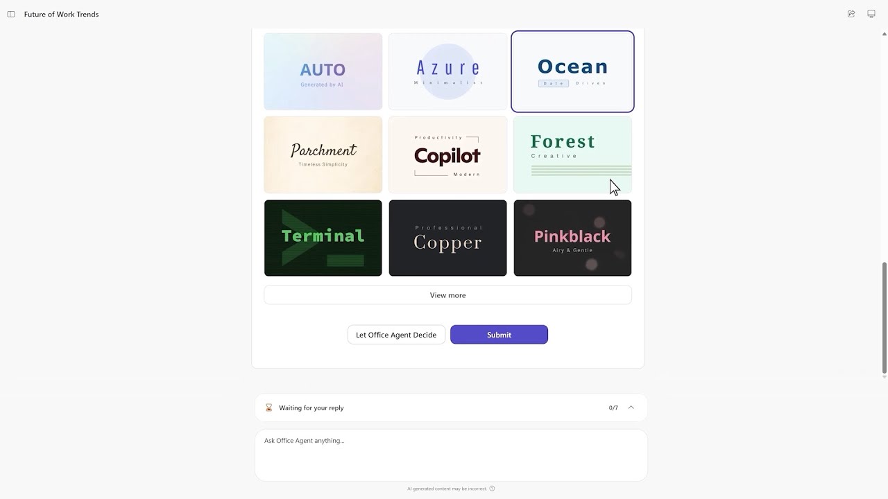 Office Agent: Chat-First Document Creation