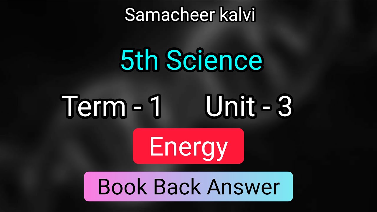 5th science term 1 unit 3 Energy book back answer | Samacheer kalvi | Learn The Science |