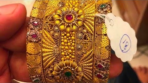 #3d #gold #bangle #glassset #gemvision #matrix #katak #jewellery