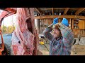 Clueless homesteader processes a pig