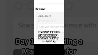Day 16 of Building a Tech Startup with $0: Ratings & Reporting