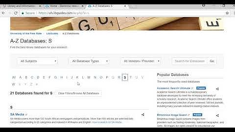 Accessing and searching SA e pub African Journals UFS Library