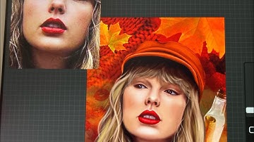 Time lapse of Taylor Swift drawing - Red era 🍁🍂❤️