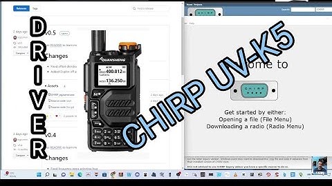 CHIRP - NEW DRIVER QUANSHENG UV-K5 , K6