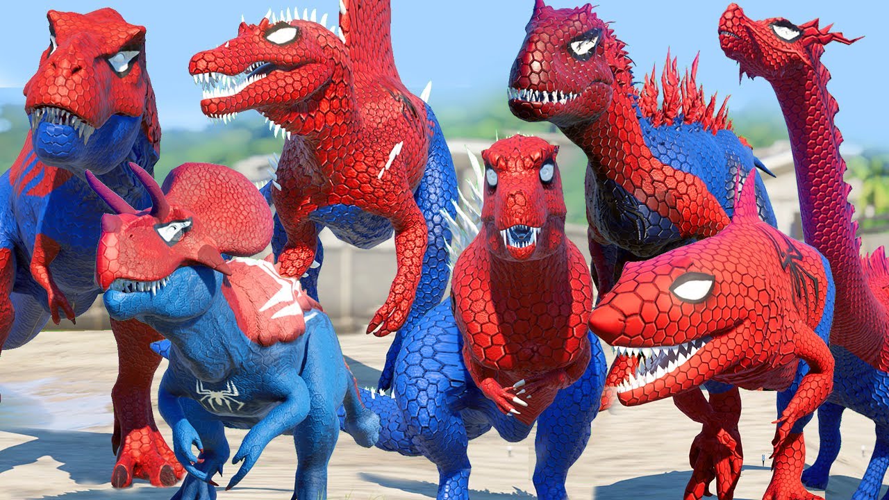 Khủng Long Bạo Chúa Siêu Nhân Nhện T-ReX  chiến đấu với Khủng Long Spider Man - khung log