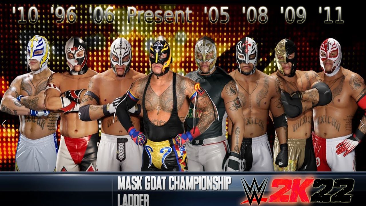 MASK GOAT MATCH! Rey Mysterio Thru the Years 8-Man Ladder Match in ...