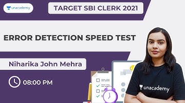 Error Detection Speed Test | SBI CLERK 2021 | NIHARIKA JOHN MEHRA