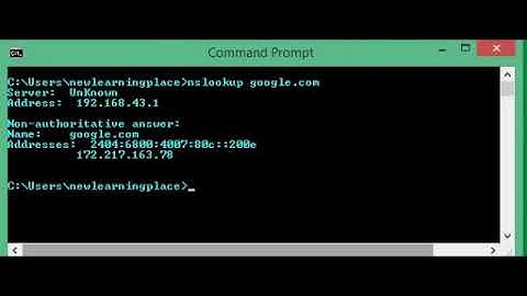 How to use nslookup command on windows command prompt