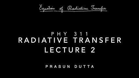 Lecture2: Radiative transfer equations