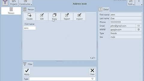 Creating first program in RunaBase - Address book