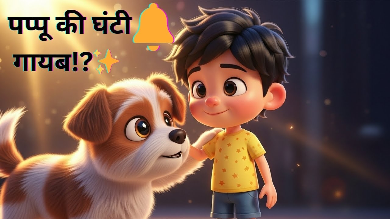 🔥 पप्पू की घंटी गायब! | Cute Dog & Kids Moral Story 🐶🔔