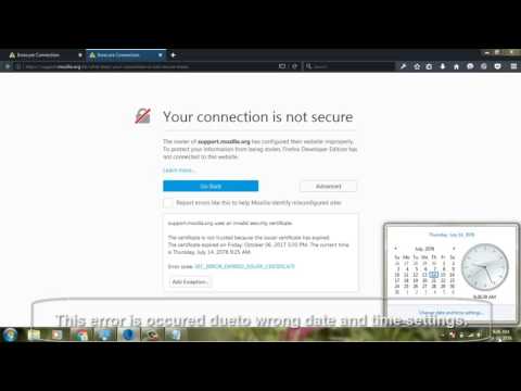 How to fix your connection is not secure on firefox Error code  SEC ERROR EXPIRED ISSUER CERTIFICATE