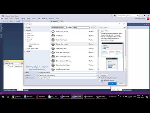 Python Django Visual Studio 2017 Crear Proyecto