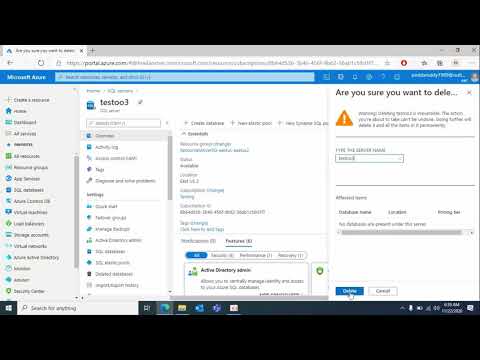 How To Delete Azure SQL Server