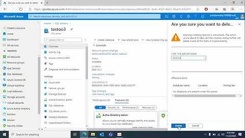 How To Delete Azure SQL Server