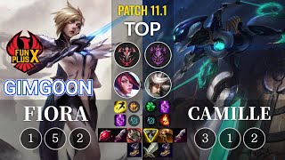 FPX GimGoon Fiora vs Camille Top - KR Patch 11.1