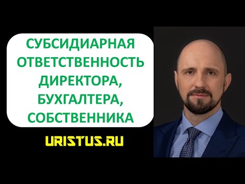 Субсидиарная ответственность директора, собственника, бухгалтера. Банкротство юридического лица.