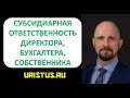 Субсидиарная ответственность директора, собственника, бухгалтера. Банкротство юридического лица.