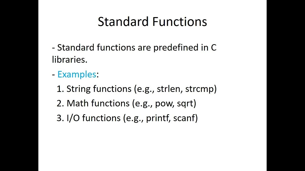 C Language Functions - YouTube