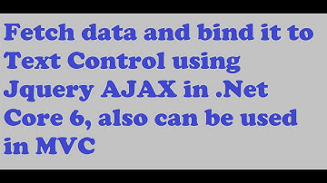 Jquery Textbox Data Binding in DotNet Core 6 | Also same in Asp.net MVC