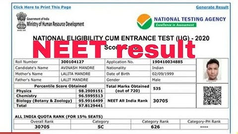 Neet result 2020 | #NeetResult | Neet ug Result 2020 |@NeetResult 2020| NEET RESULT KAISE dekhe?