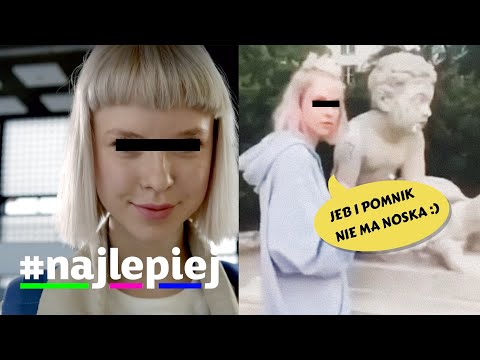 Julia Słońska - dziewczyna z reklamy mBank - niszczy nos aniołkowi. Dewastuje zabytkowy pomnik