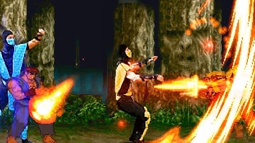 SPRITE ANIMATION: Evil Ryu and Evil Ken vs Sub-Zero and Scorpion