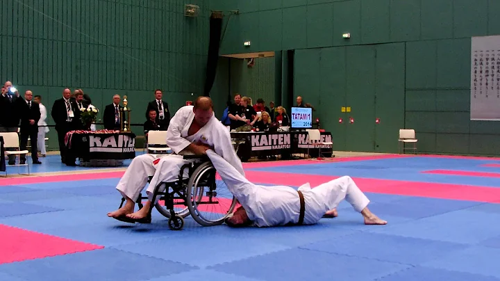 JKS European Karate Championship 2014 Wheelchair demo by Sensei Eric Bortels & Niki Vandereyt.