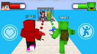 JJ vs Mikey LOVE ROAD Game - Girl Prison Run - Maizen Minecraft Animation