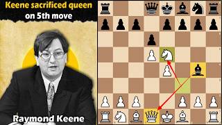 Keene sacrificed queen on 5th move | Keene vs Fielder 1964 screenshot 4