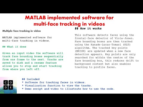 MATLAB implemented software for multi face tracking in videos
