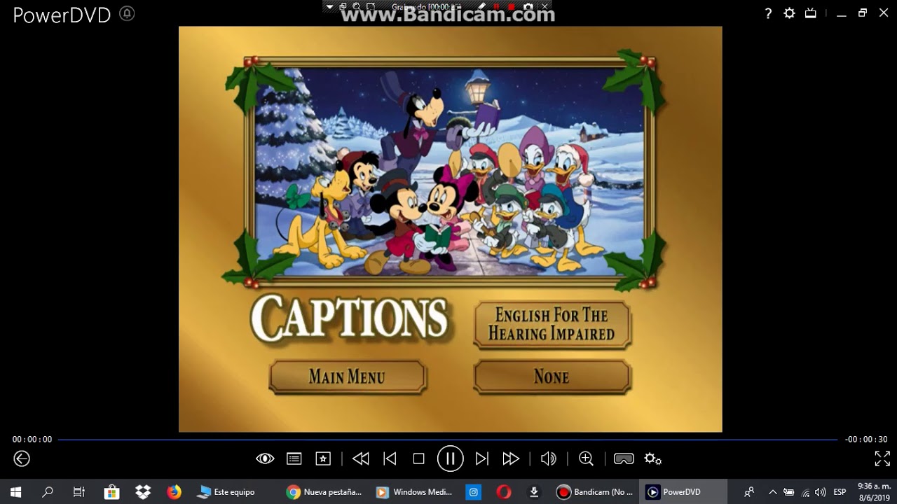 Menu From Mickey S Once Upon A Christmas 00 Dvd Youtube