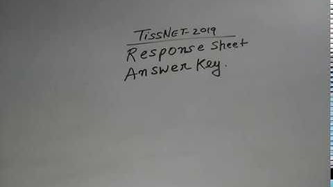 TISSNET-2019 || RESPONSE SHEET AND ANSWER KEY AVAILABLE OR NOT ?