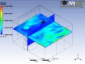 Air flow simulation in a roomhvac through a 4 way diffuser part2