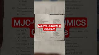 MJC 9 ECONOMICS END SEMESTER ORIGINAL QUESTIONS OF MUNGER UNIVERSITY MUNGER #shorts