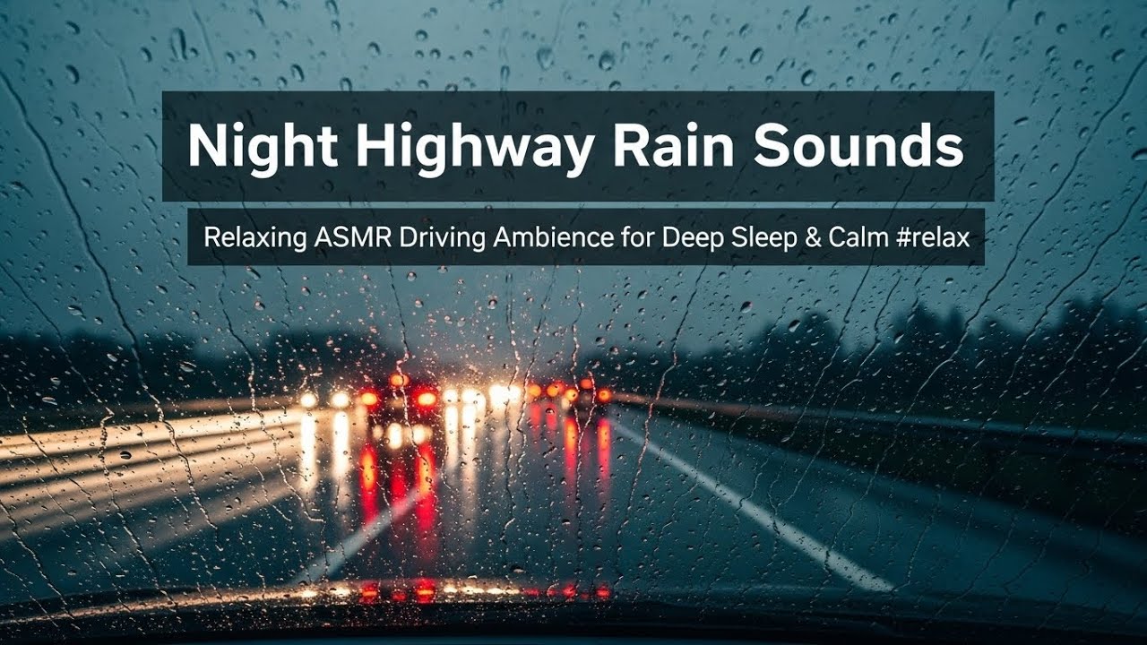 Night Highway Rain Sounds — Relaxing ASMR Driving Ambience for Deep Sleep & Calm 