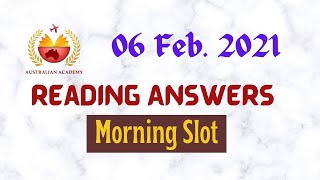 Reading Answers | 06 Feb. 2021 | Morning Slot | BC | IDP | Rajender Mam | The Australian Academy