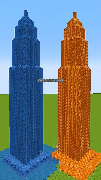 Build Twin Towers only 1 Water and Lava Bucket
