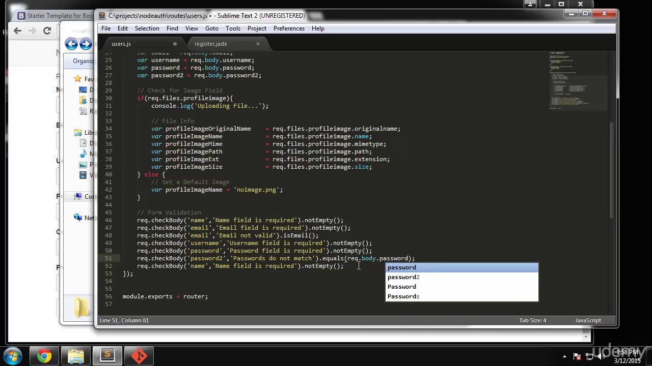 Learn Nodejs Chap 3 User Login System 006 User Registration PART A ...