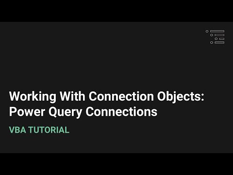 Working With Excel VBA Connection Objects | Power Query Connections