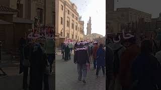 Khan Al Khalili Bazaar and Al Hussein mosque in Old Cairo