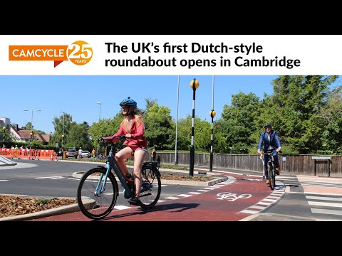 Video: Eerste 'Nederlandse-styl'-fietsvriendelike rotonde kom na VK