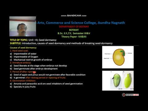 B Sc S Y Sem III Video Unit III 6 6 Seed dormancy