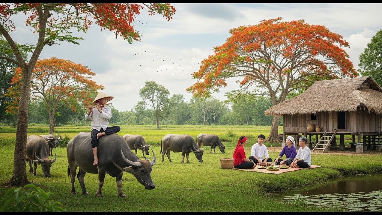 Peaceful Water Buffaloes Grazing | Relaxing Nature Sounds for Calm Mind & Deep Relaxation