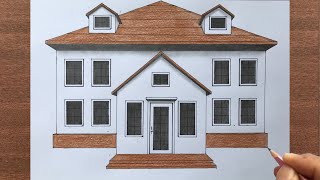 How to Draw a House in 1 Point Perspective