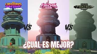 ¿Cuál es el MEJOR Visual en Minecraft Bedrock? (Prizma vs Luminous vs Dark Fantasy)