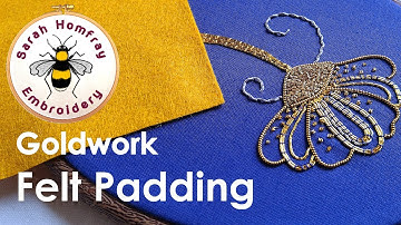Goldwork embroidery for beginners - Introduction & felt padding. Goldwork flosstube tutorial