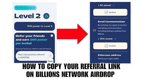 How to copy your referral link on Billions Network Airdrop