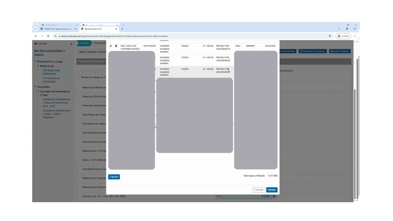 Renta Anual Trabajador Independiente 2024 -  Formulario Virtual 709