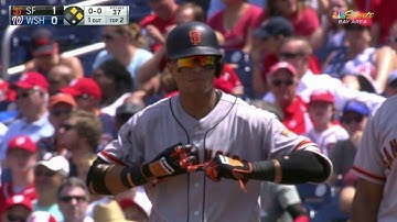 SF@WSH: Hernandez plates Jones with a single to right